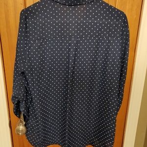 Fortune + Ivy polka dot Navy blouse